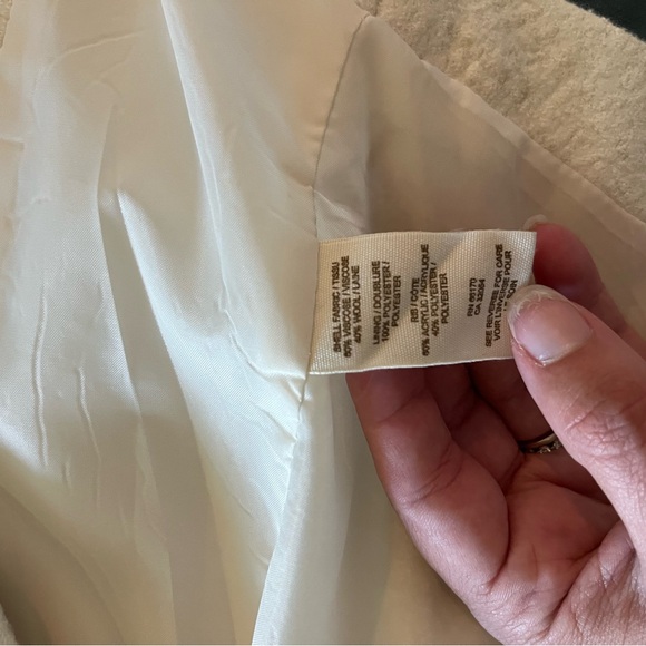 Free People Wool Blend Double-Breasted Pea Coat in Ivory/Cream - Picture 6 of 8